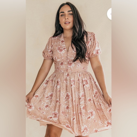 JessaKae Pink Floral Mini Dress - XL - Picture 3 of 4